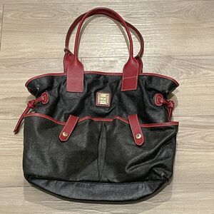 Dooney & Bourke Black Tote with Red Trim